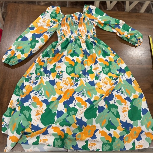 Pink Ripple Abstract Floral Midi Dress Size Small - Picture 3 of 6